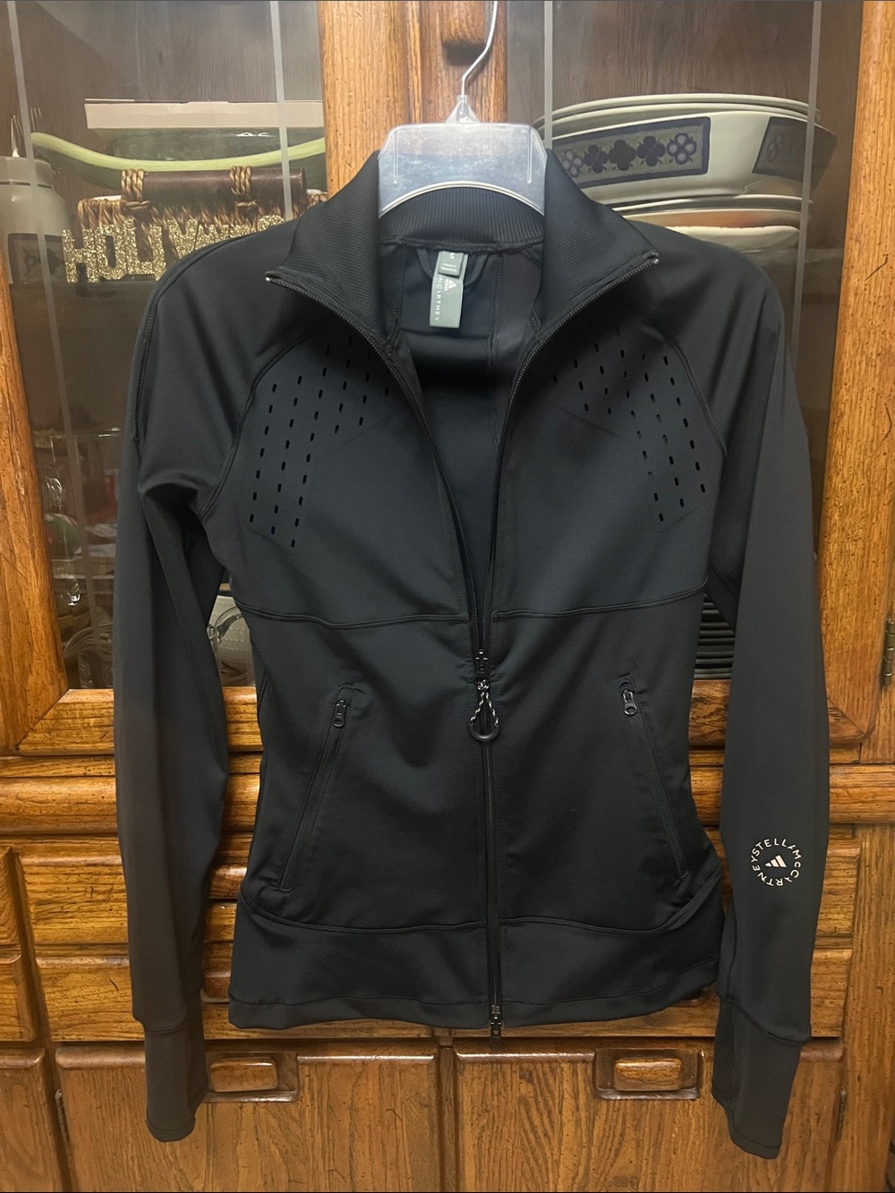 Stella McCartney Adidas Black Laser-Cut Performance Jacket